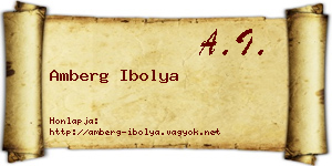 Amberg Ibolya névjegykártya